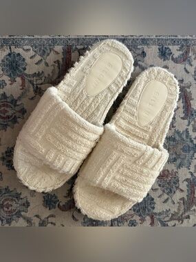 Billini Cream Terry Slide Slippers